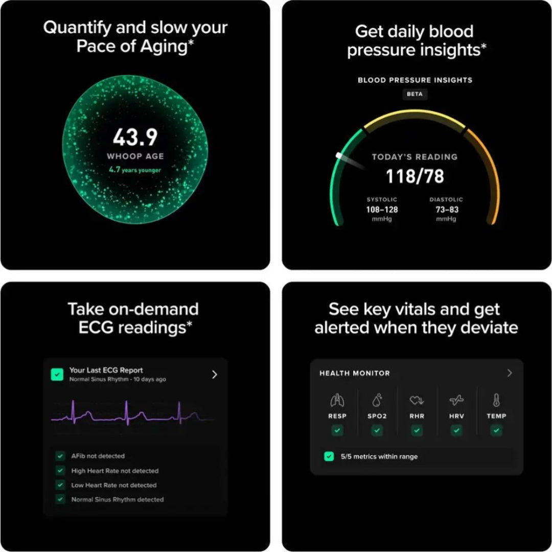 WHOOP MG Life Health Tracker – Obsidian/Titanium, No-Screen Wearable with Advanced Biometrics & 12-Month App Access