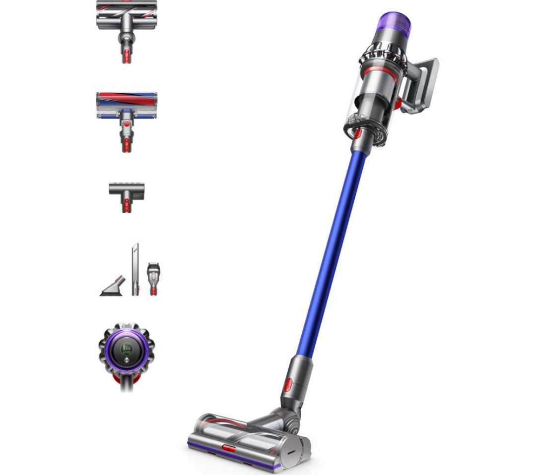 Dyson V11 Absolute Cordless Vacuum – 185 AW, 60‑Min Runtime, LCD Adaptive Cleaning (Nickel/Blue)