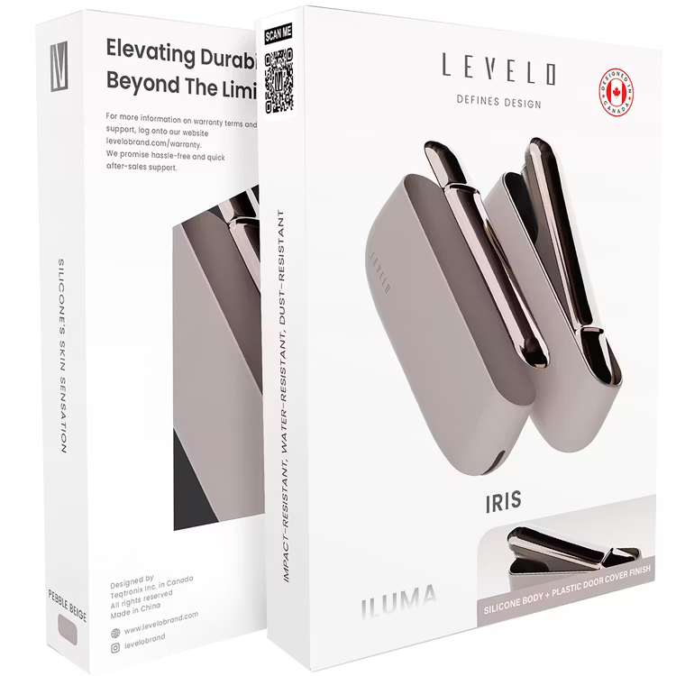 Levelo Iris Pro Silicone Case for IQOS ILUMA 2023 -Slip Resistant Pebble Beige