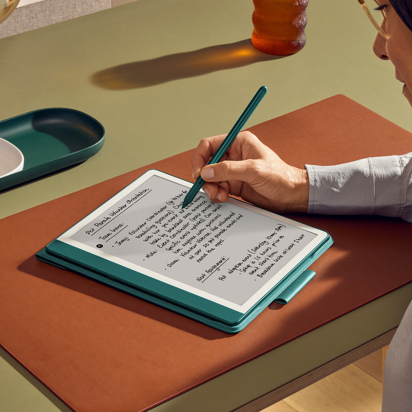 Amazon Kindle Scribe 64GB – Next-Gen E-Ink Note-Taking Tablet with Premium Pen - Metallic Jade