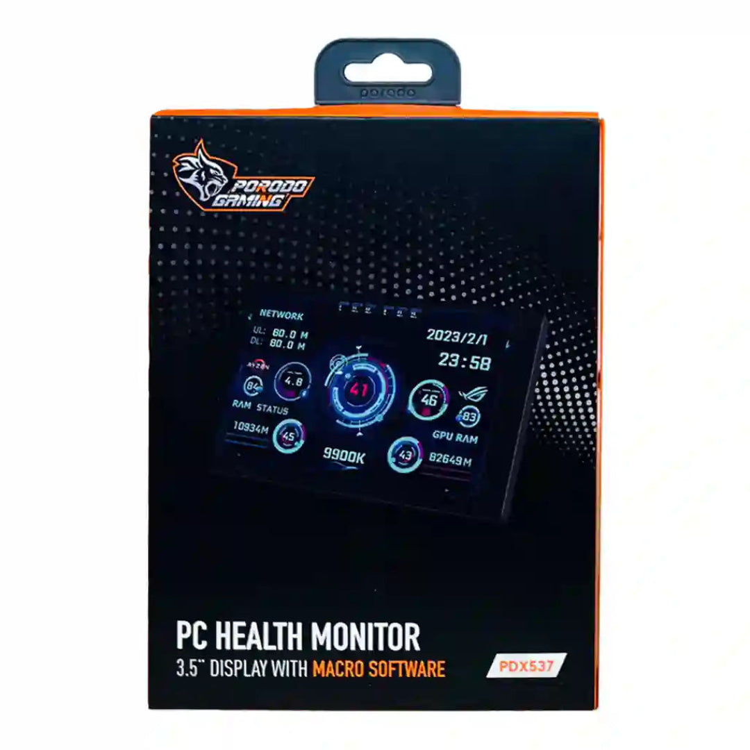 Porodo Gaming 3.5" Smart Mini Monitor – Real-Time PC Stats Display Screen