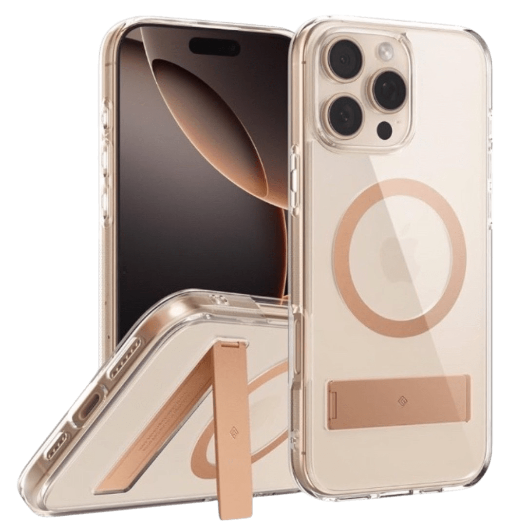 Caseology Cover IPhone 16 Pro -Capella-Clear Sepia Gold- MagFit Kickstand