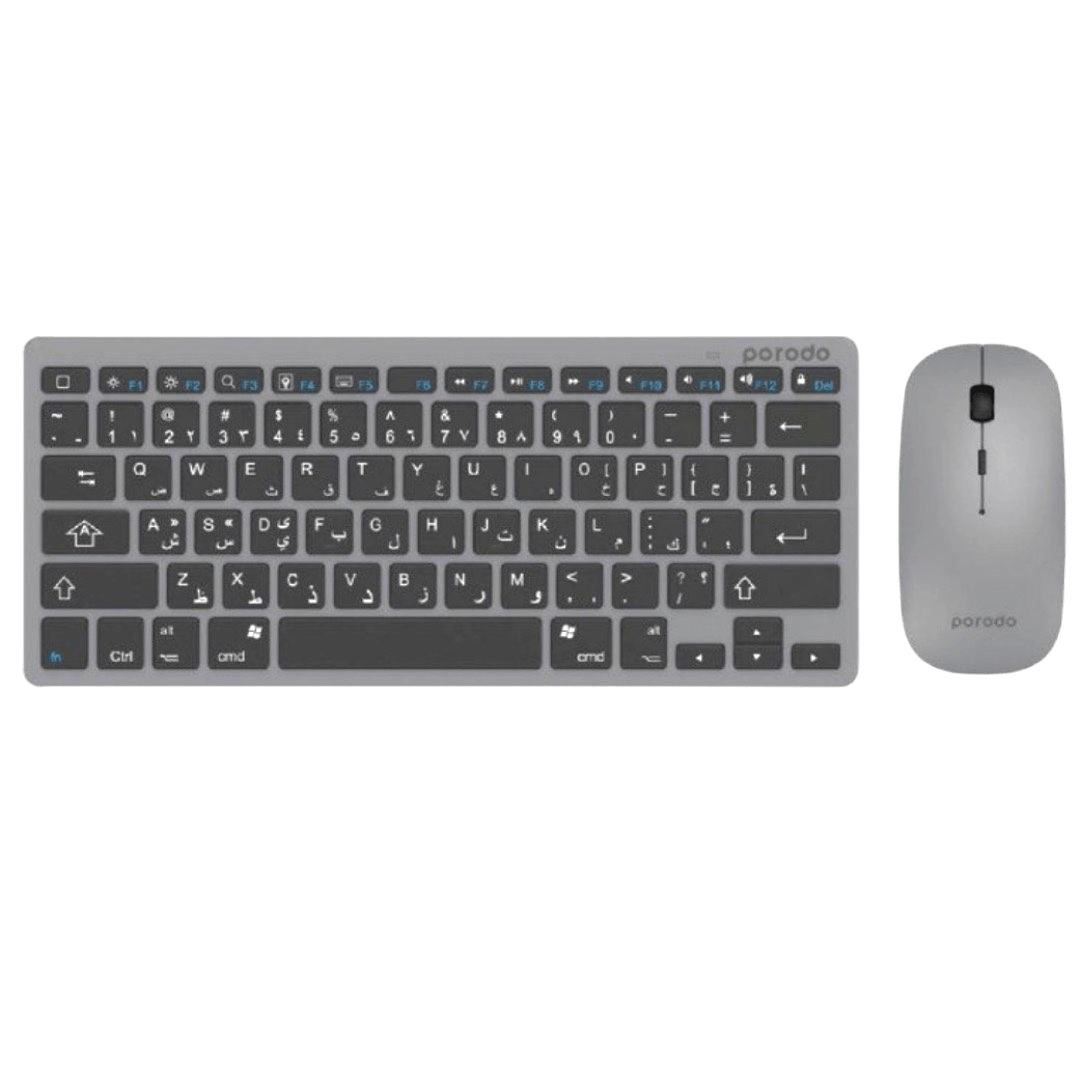 Porodo Wireless Super Slim and Portable Bluetooth Keyboard with Mouse (English / Arabic)
