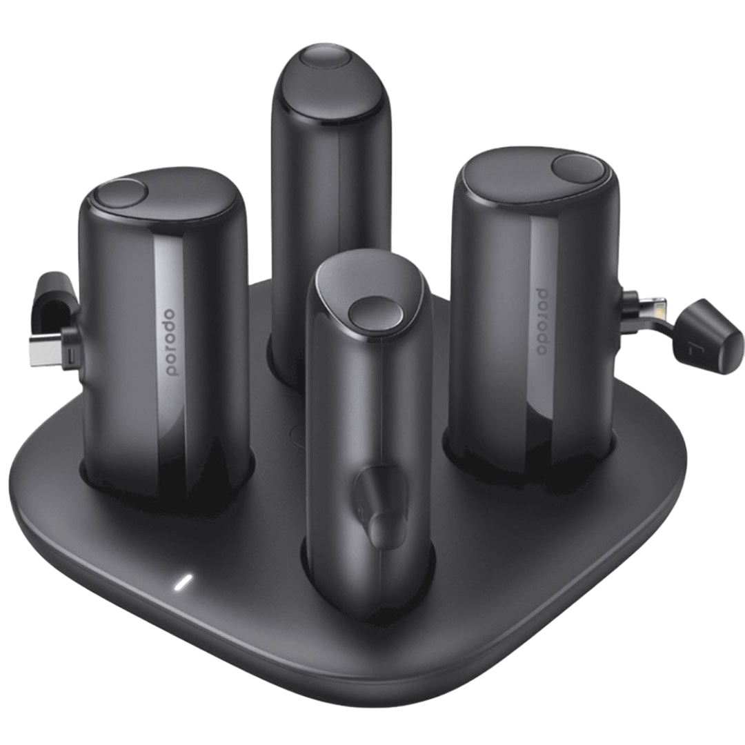 Porodo 4in1 Station 5000mAh X2 Lightning O/P X2 Type-C O/P Wireless Power Bank