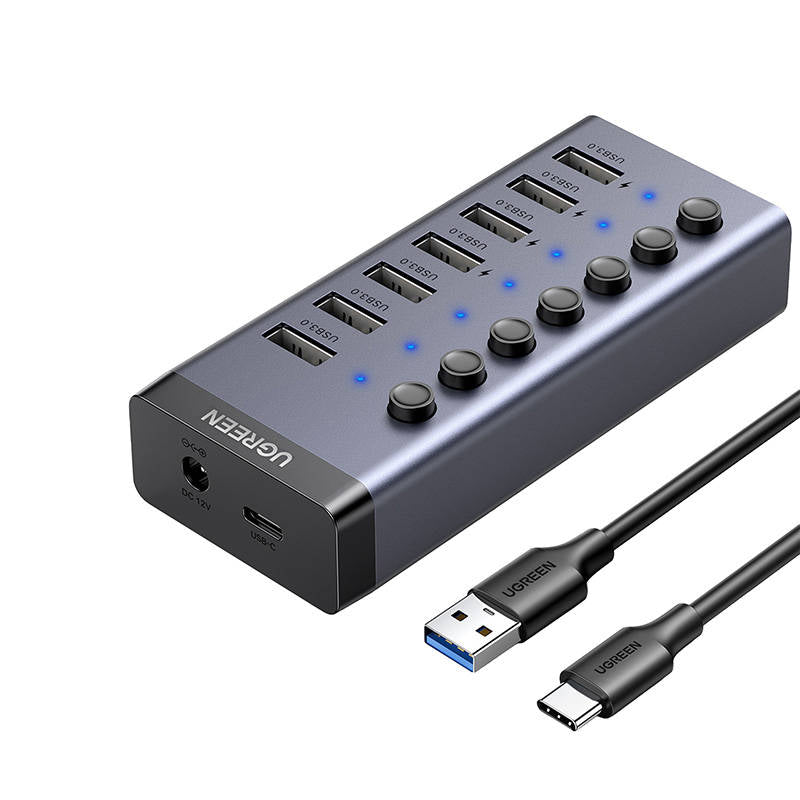UGREEN USB-C to 7-Port USB 3.0 Hub - Expand Your Computer's Connectivity