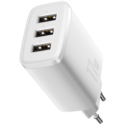 Baseus Compact Charger 3x USB 17W White