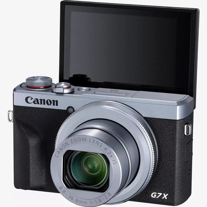 Canon PowerShot G7 X Mark III – 20.1MP 1.0" CMOS Sensor, 4K Video, Flip Screen, Wi-Fi & Bluetooth – Vlogging & Live Streaming Camera- Silver