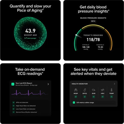 WHOOP MG Life Health Tracker – Obsidian/Titanium, No-Screen Wearable with Advanced Biometrics & 12-Month App Access