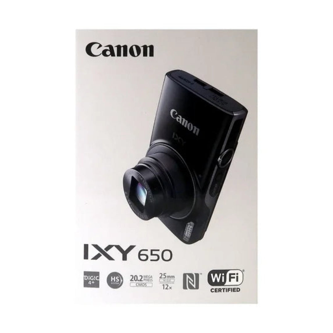 Canon IXY 650 Compact Digital Camera – 20.2MP, 12x Optical Zoom, Wi-Fi & NFC – Full HD Video, Slim Design – Black