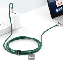 Baseus Type-C to Type-C Fast Charging Cable with LED Display – 100W, 5A, 1M -Smart Power Monitoring & Durable Design-Green