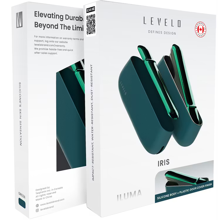 Levelo Iris Pro Silicone Case for IQOS ILUMA 2023 -Slip-Resistant Green