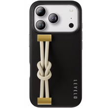 Levelo Polaris PU Leather Case with Wrist-Strap Grip for iPhone 17 Pro Max Black