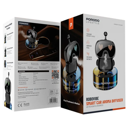 Porodo Lifestyle Robovibe Smart Car Aroma Diffuser - Black