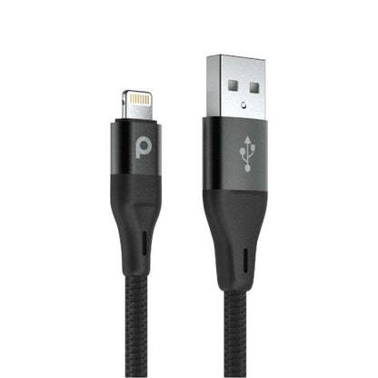 Porodo Aluminum Braided Lightning Cable 1.2M 2.4A - Black