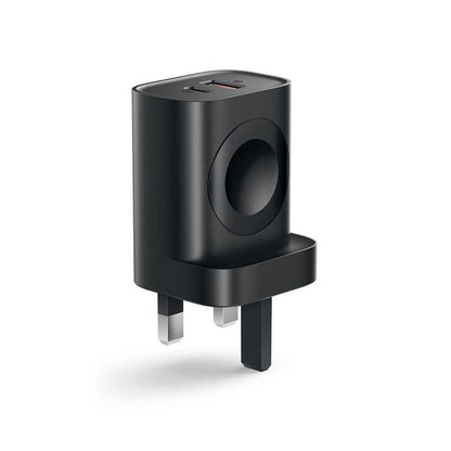 Porodo Dual-Port Wall Charger with Apple Watch Dock and USB-C/USB-A Output