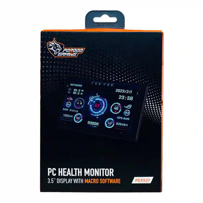 Porodo Gaming 3.5" Smart Mini Monitor – Real-Time PC Stats Display Screen