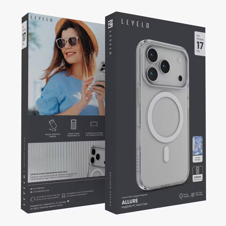 Levelo Allure MagSafe PC Hard Case Transparent -iPhone 17 Pro