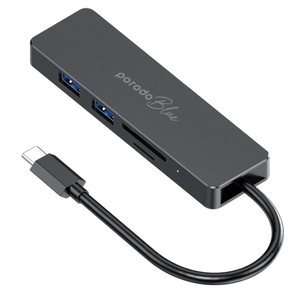 Porodo Blue 5 in 1 USB-C Hub HDMI USB SD MicroSD