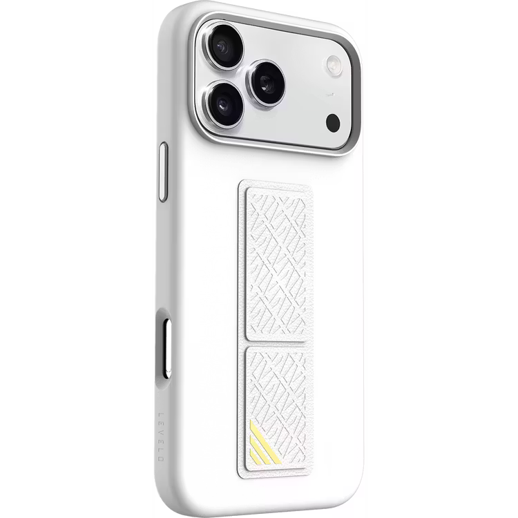 Levelo Morphix Silicone GripStand Case for iPhone 17 Pro Max Silver