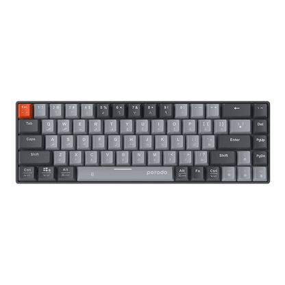 Porodo 68-Keys Wireless Mechanical Keyboard (English/Arabic) Ergonomic Stylish