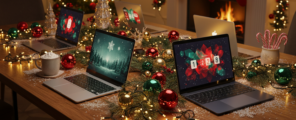 laptops with chrismtas vibes