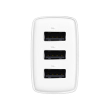 Baseus Compact 3-Port USB Charger – 17W Total Output-Efficient, Portable-White