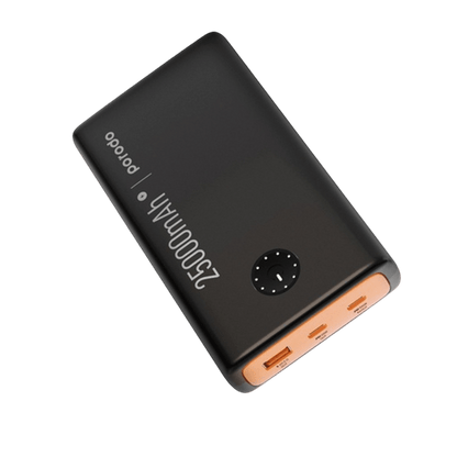 Porodo 25000mAh Power Bank with QC3.0, Dual USB-C PD & Type-C Cable