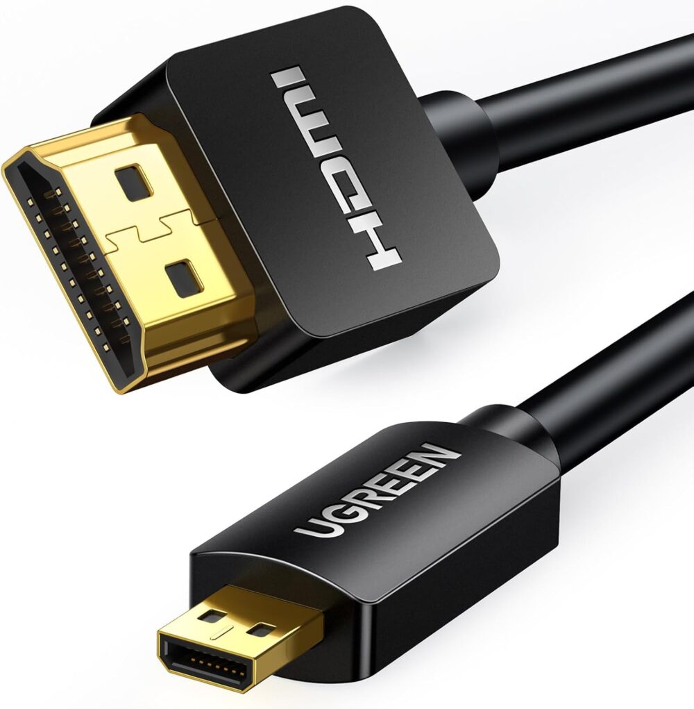 UGREEN Micro HDMI to HDMI Cable Adapter Supports 3D & 4K Resolution